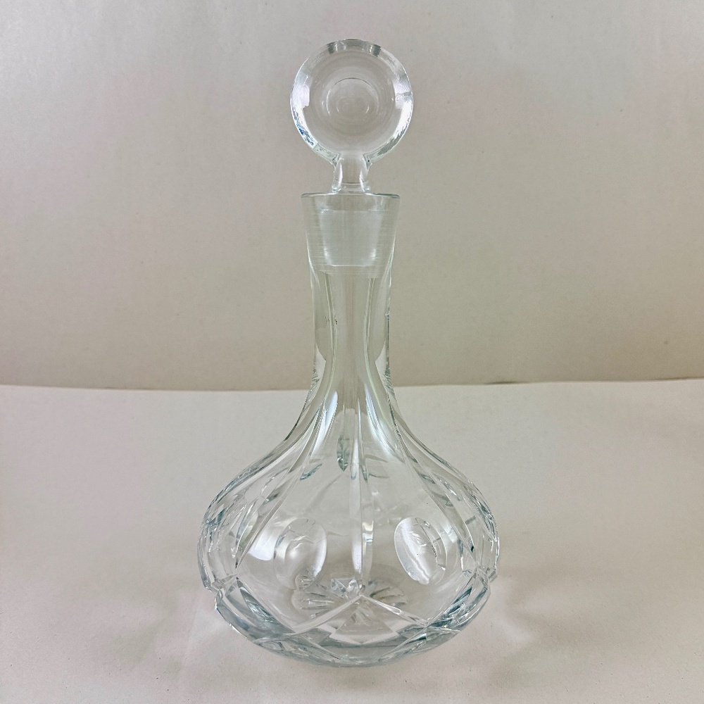 Vintage Cut Crystal Ship Captains Liquor Decanter